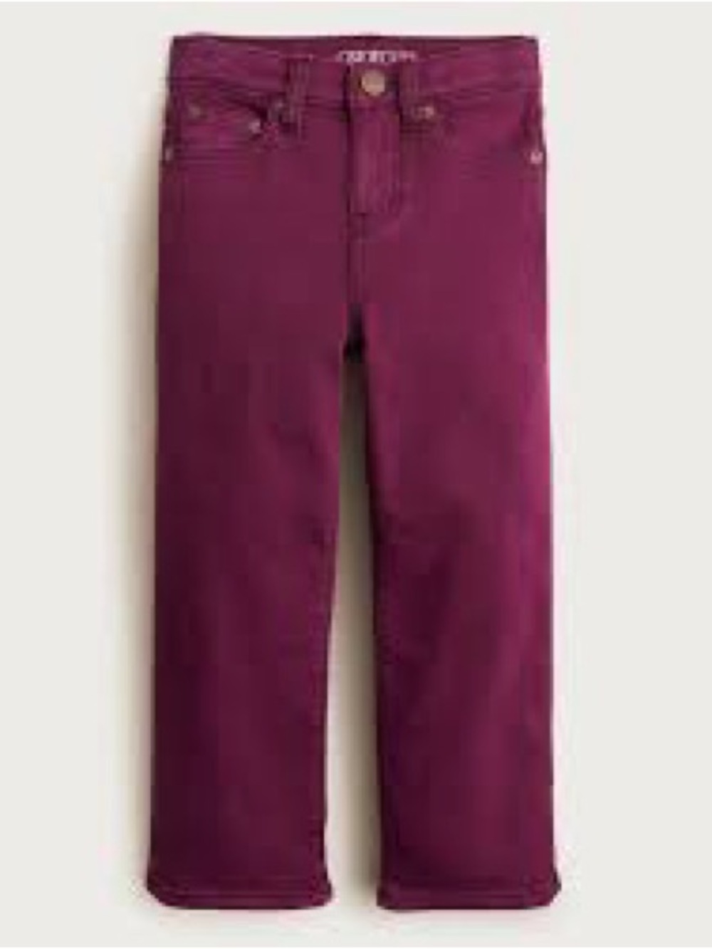 J CREW: Kids' Straight-fit garment-dyed stretch jean size 12 - raisin/burgundy